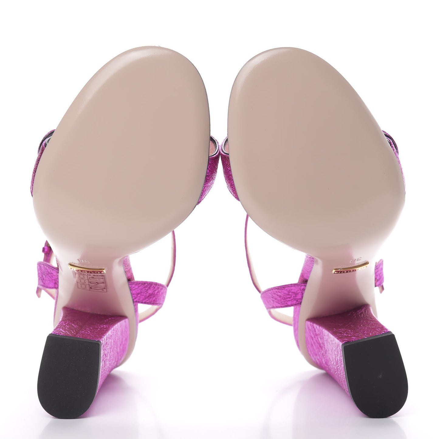 Galassia GG Marmont Ankle Wrap 105mm Sandals 38 Fuxia