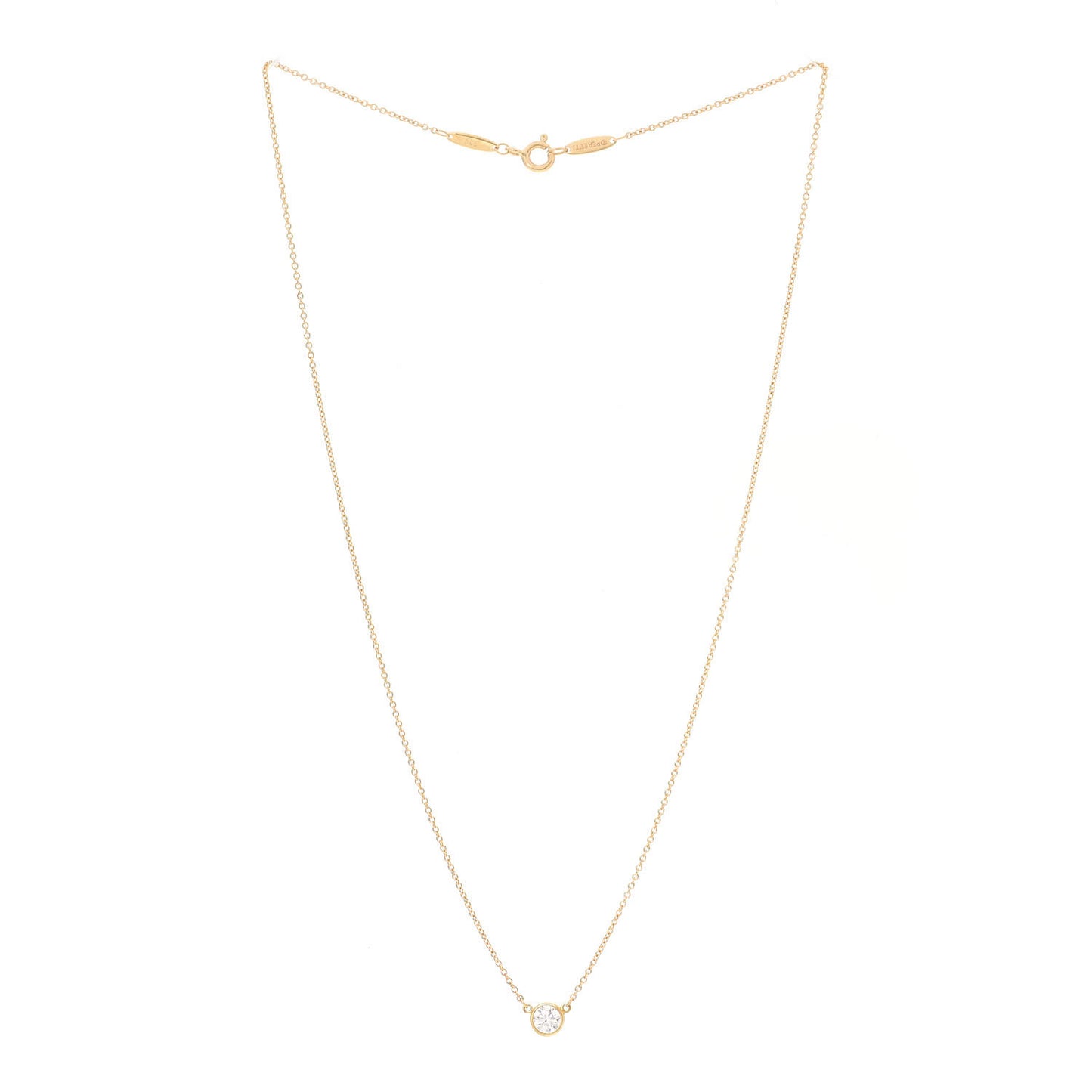 18K Yellow Gold Diamond .36ct Elsa Peretti Diamonds by the Yard Pendant Necklace