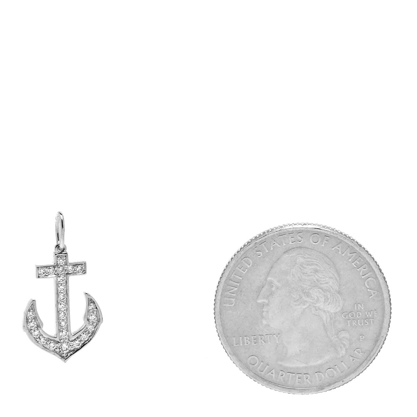 Platinum Diamond Anchor Charm