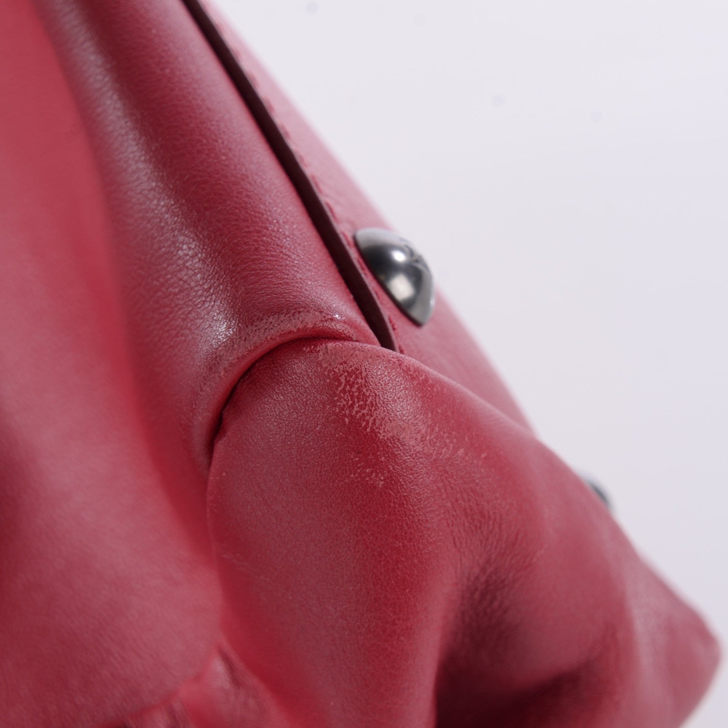 Fendi Vitello Suede Medium Peekaboo Iconic Satchel Rubino Peonia 8 of 16