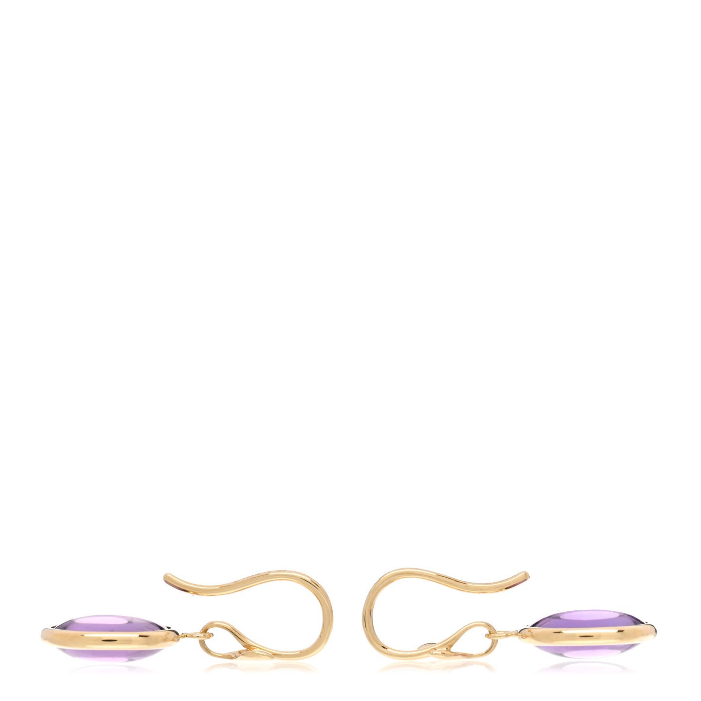 18K Yellow Gold Amethyst Paloma Picasso Olive Leaf Drop Earrings