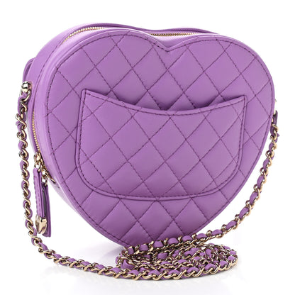 Chanel Lambskin Quilted CC In Love Heart Bag Purple 3 of 11