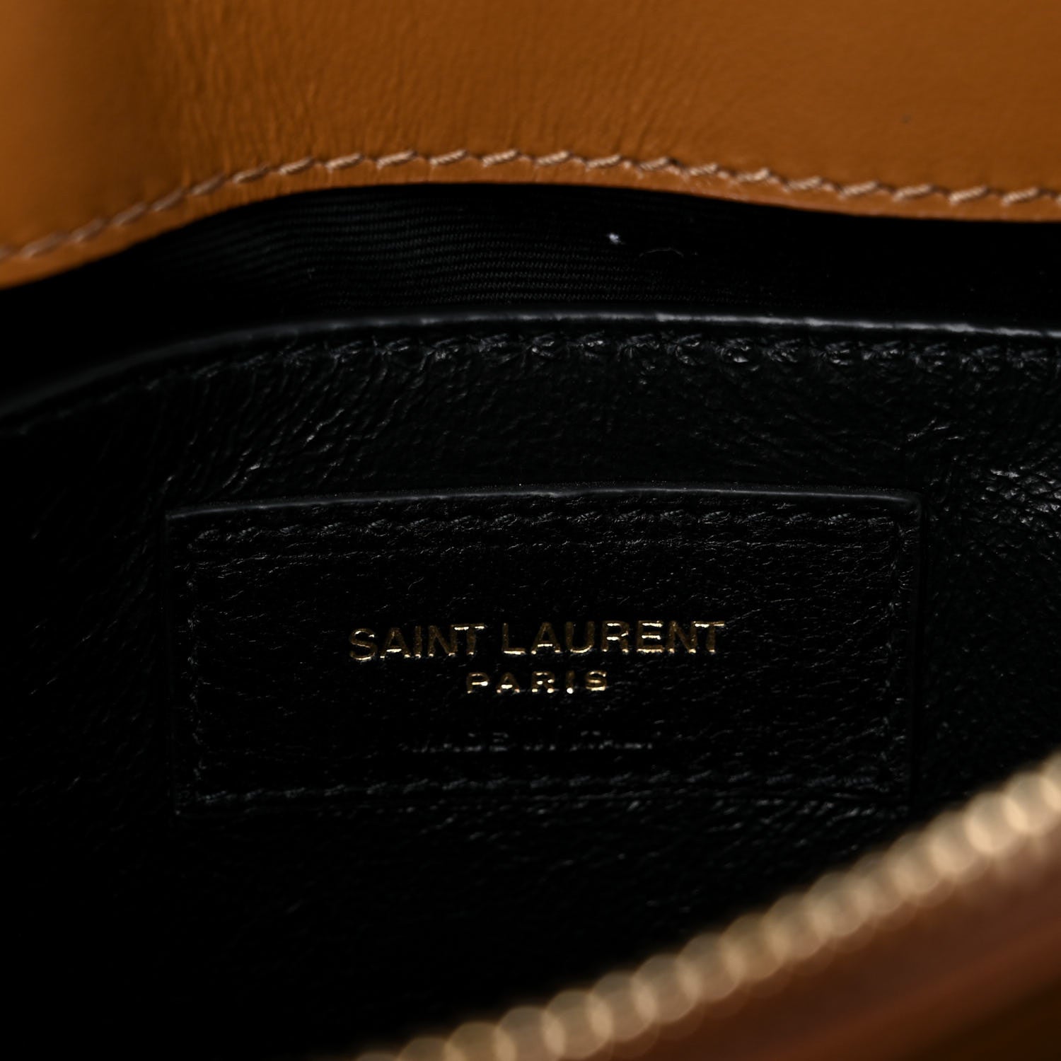Saint Laurent Calfskin Y Quilted Monogram Small Loulou Chain Satchel Dark Natural 6 of 11
