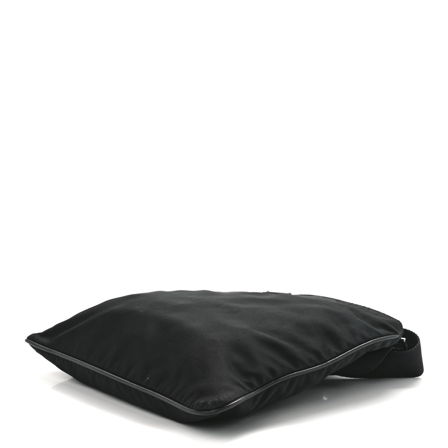 Tessuto Nylon Flat Messenger Bag Black