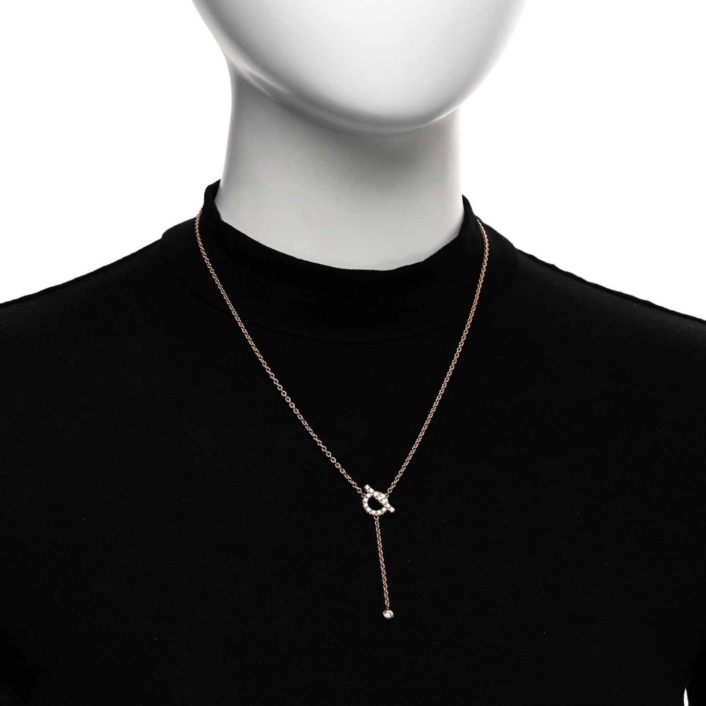 18K Rose Gold Diamond Finesse Lariat Necklace