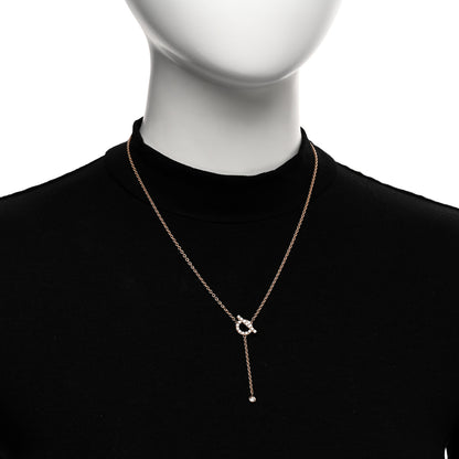 Hermes 18K Rose Gold Diamond Finesse Lariat Necklace 2 of 4