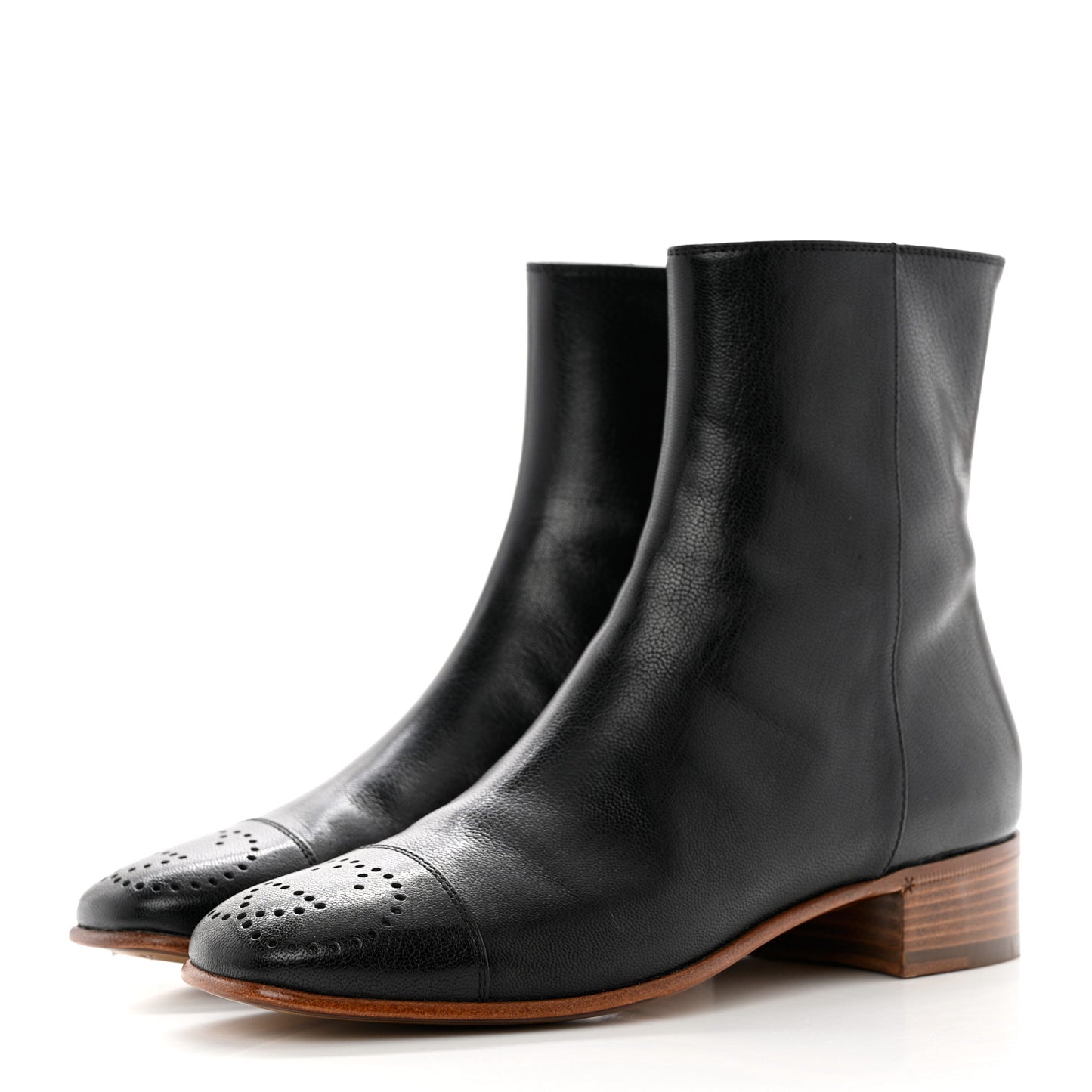 Goatskin Hills Logo Ankle Boots 35 Black