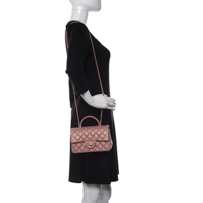 Chanel Iridescent Lambskin Quilted Mini Top Handle Rectangular Flap Pink 2 of 11