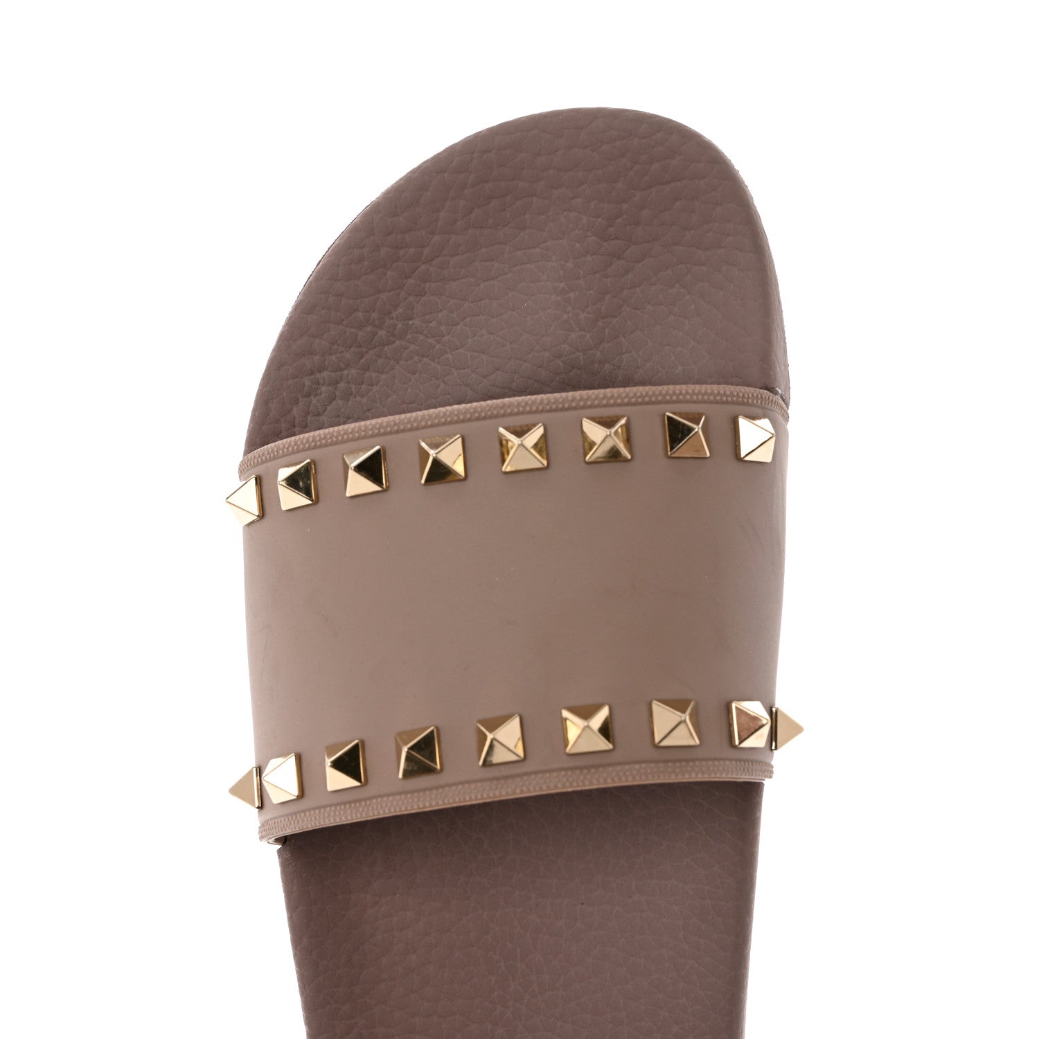Valentino Garavani Rubber Rockstud Slide Sandals 38 Poudre 8 of 13