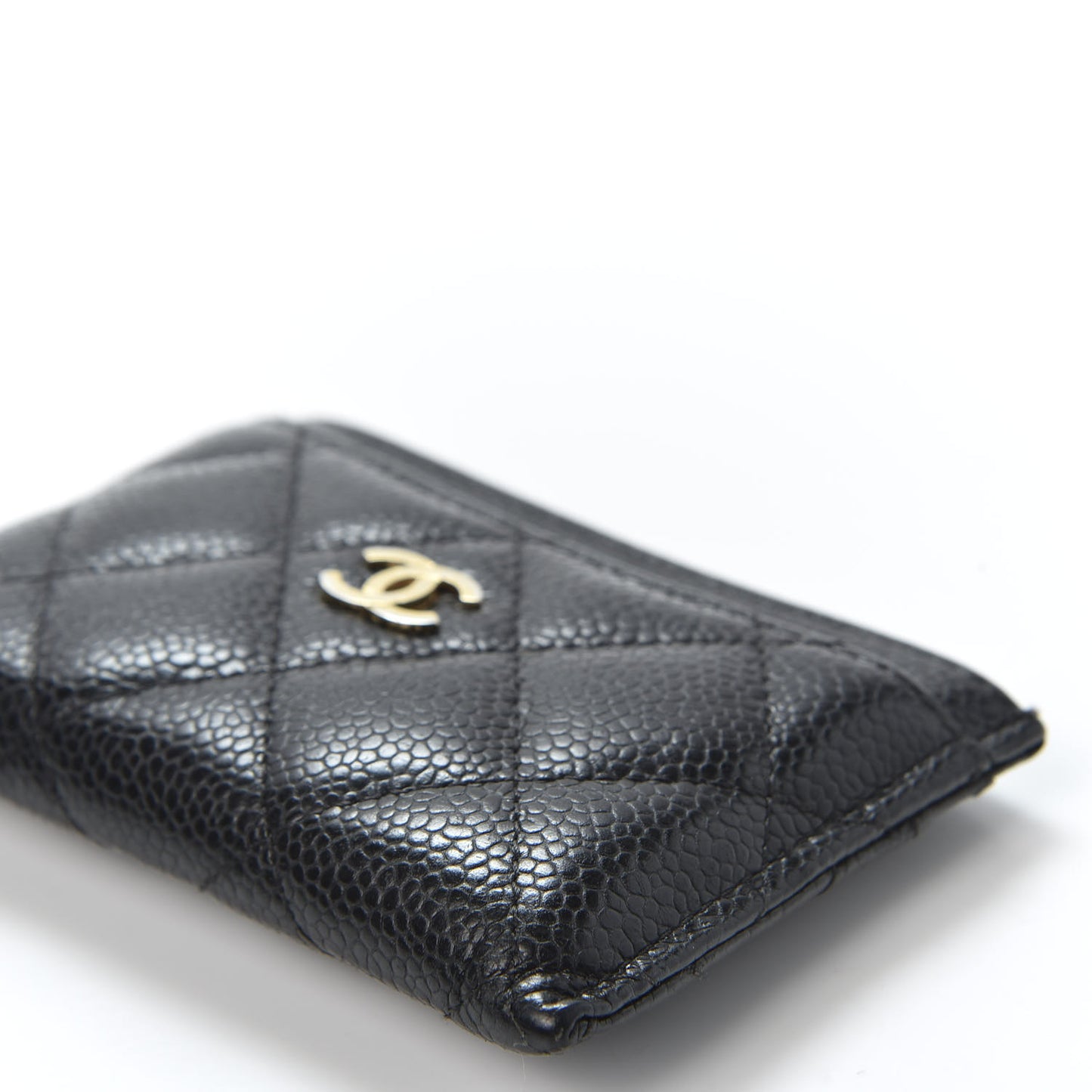Caviar Quilted Card Holder Black