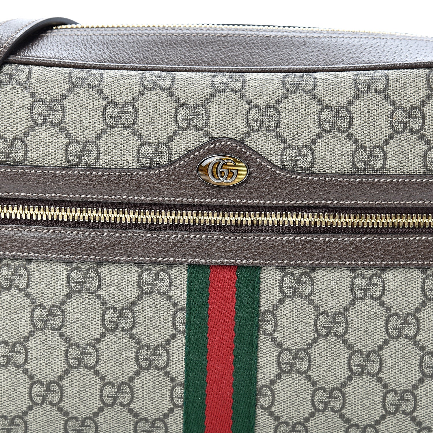 Gucci GG Supreme Monogram Web Small Ophidia Shoulder Bag Brown 7 of 9