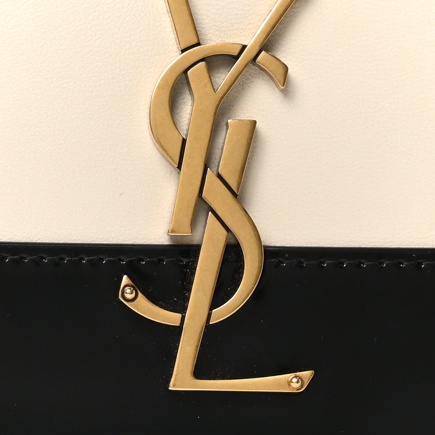 Nappa Patent Calfskin Two-Toned Monogram Pouch Alabastro Black