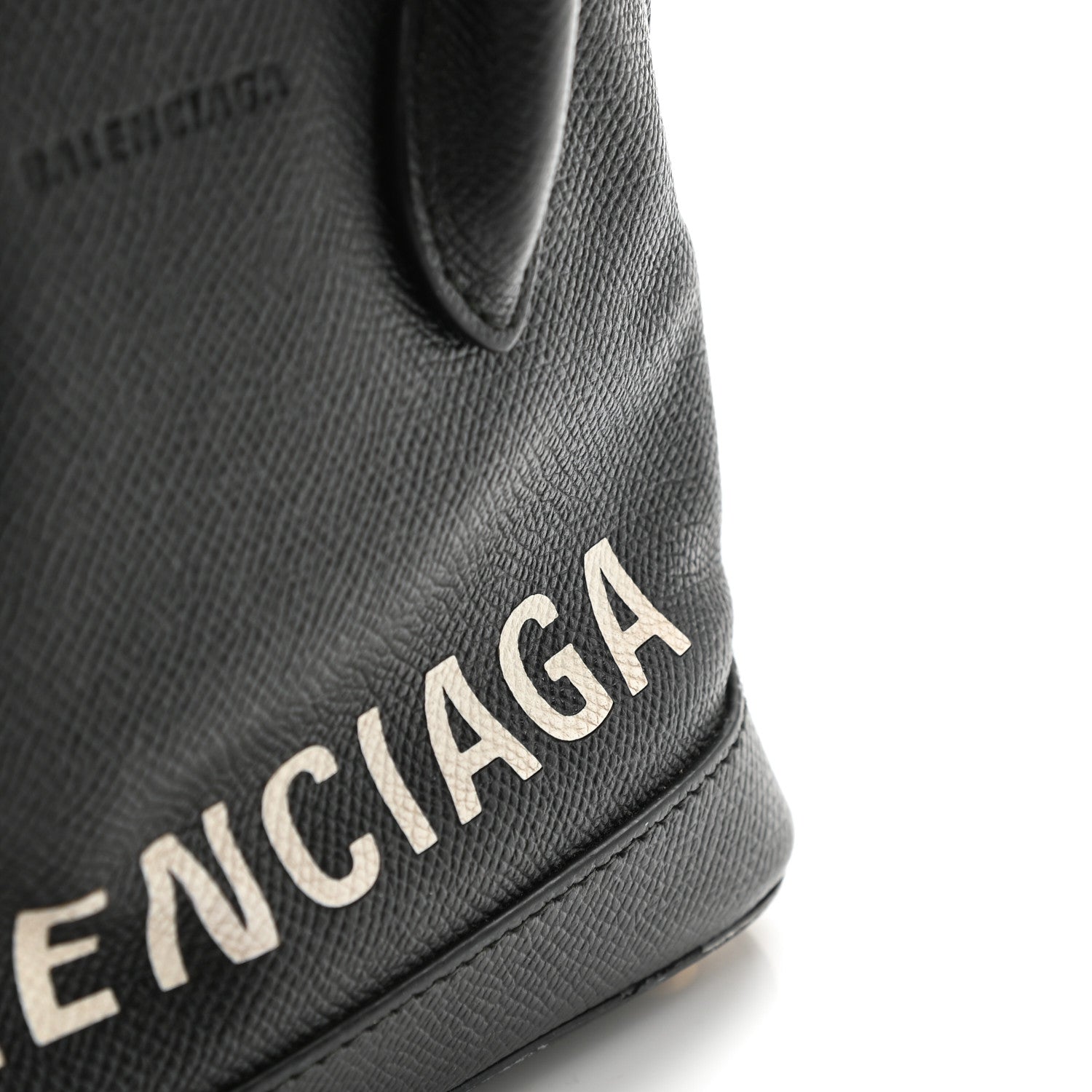 Balenciaga Signature Grained Calfskin XXS Ville Top Handle Bag Black White 11 of 14