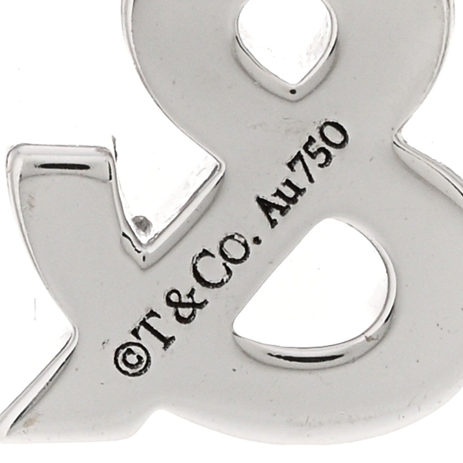 Tiffany 18K White Gold Diamond Small Ampersand Charm 3 of 3