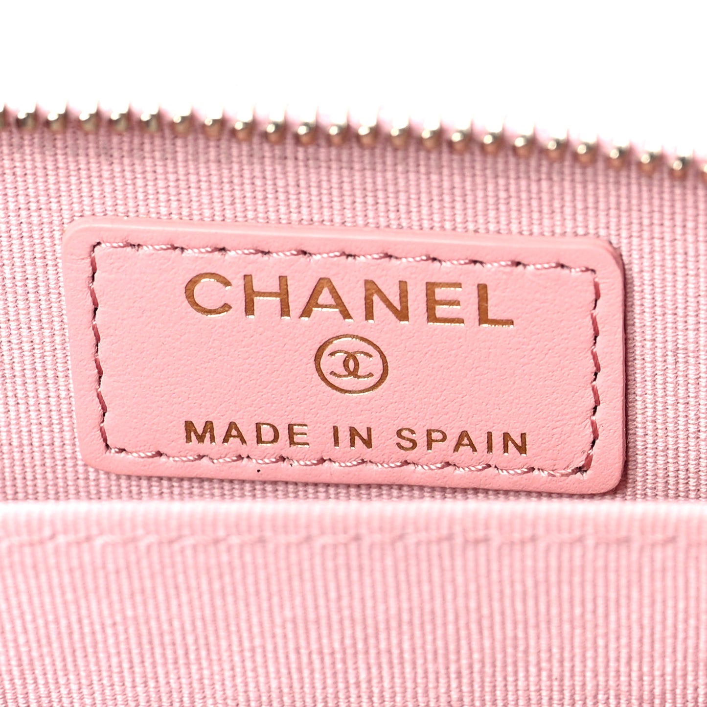 Lambskin Quilted Chanel 19 Zip Around Coin Purse Wallet Pink
