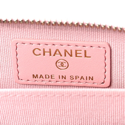 Chanel Lambskin Quilted Chanel 19 Zip Around Coin Purse Wallet Pink 6 of 9