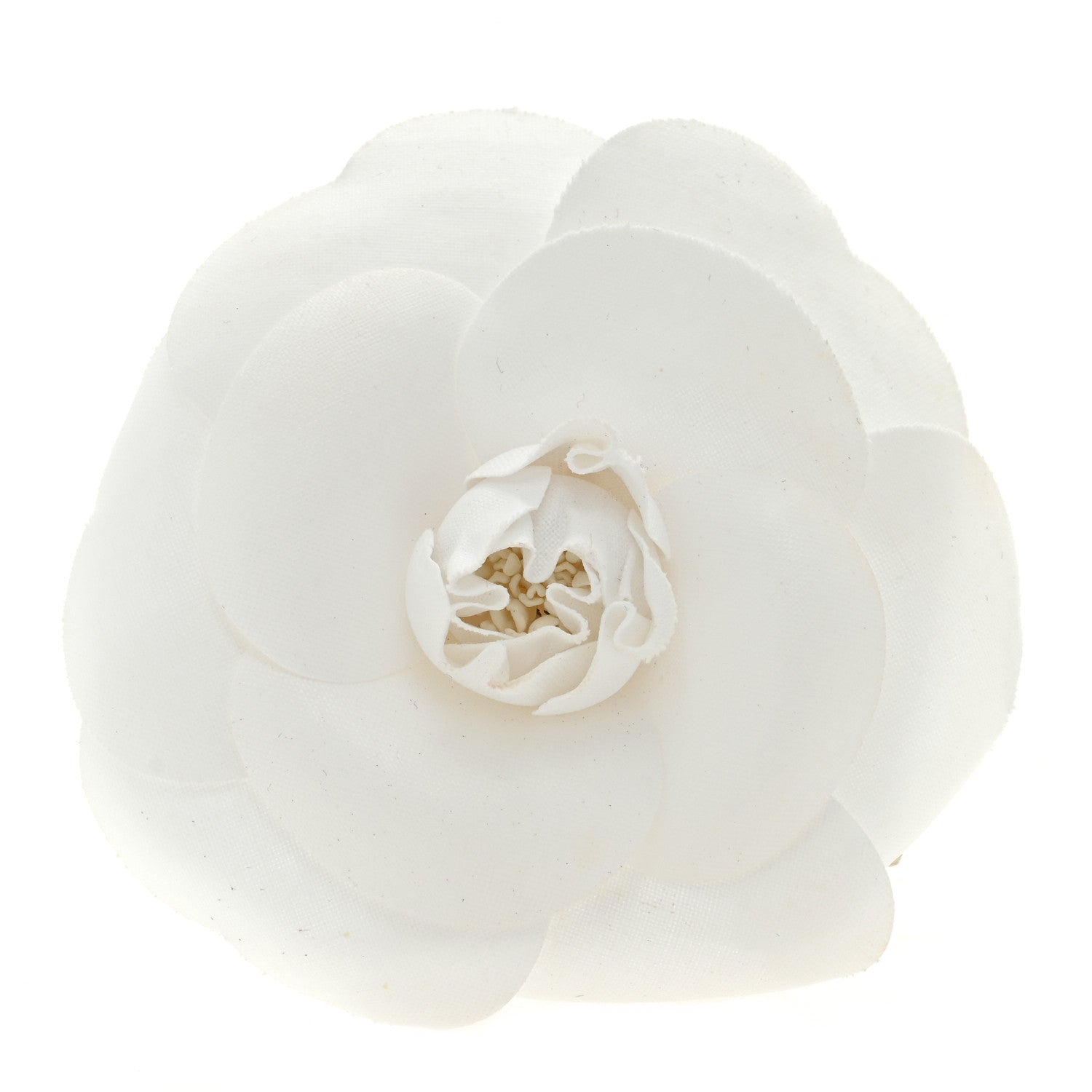 Chanel Fabric Camellia Flower Brooch White 1 of 3
