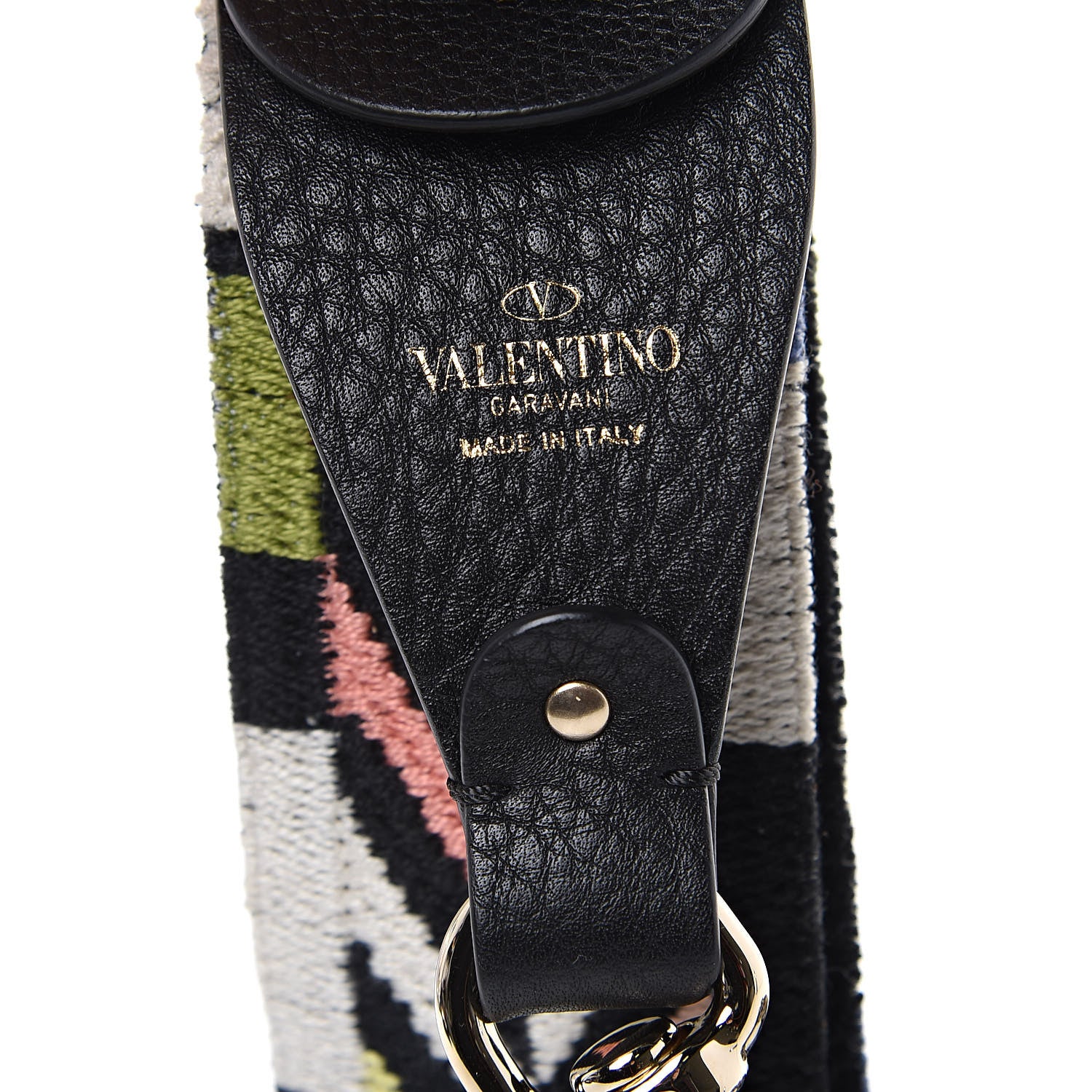 Valentino Garavani Canvas Native Couture Embroidered Rockstud Guitar Strap 4 of 5
