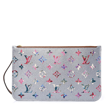 Louis Vuitton Metallic Monogram LV Garden Neverfull MM GM Pochette Silver 1 of 9