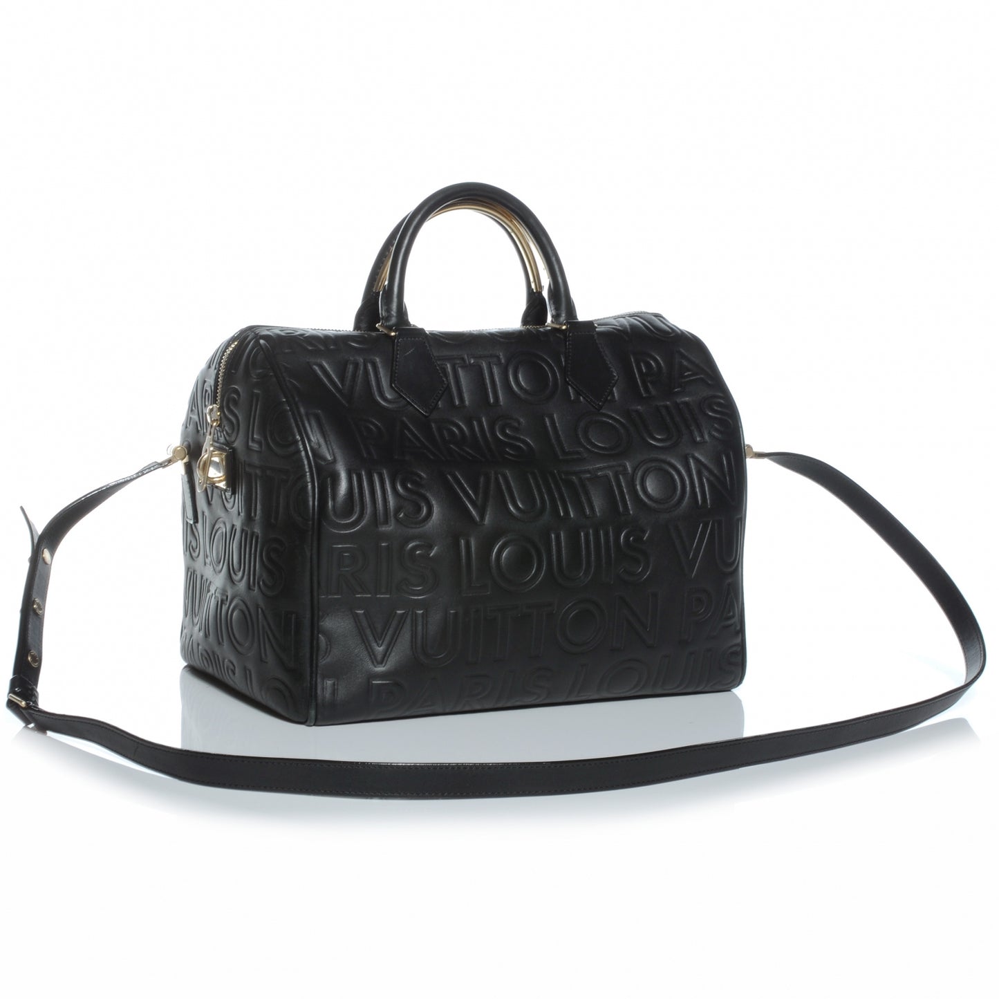 Calfskin Embossed Speedy Cube 30 Black