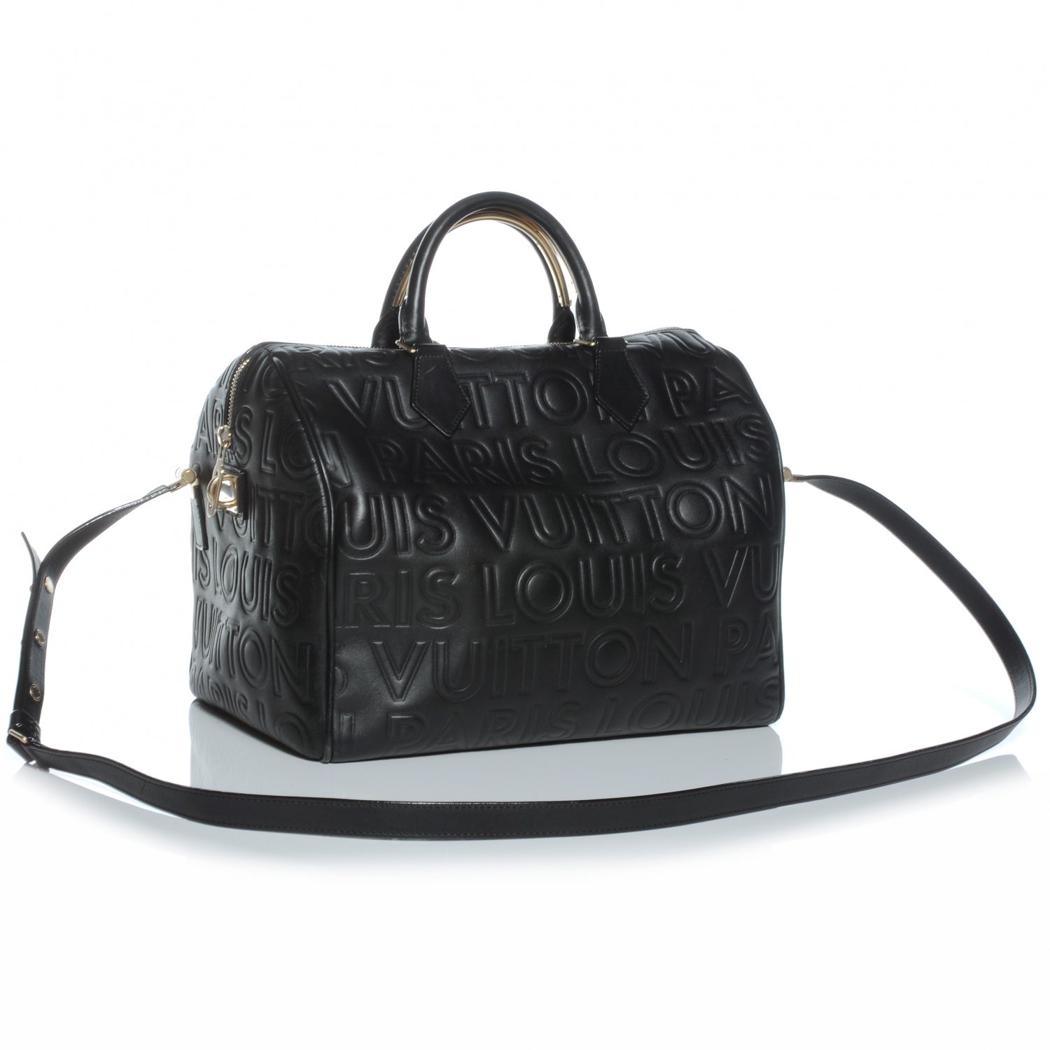 Louis Vuitton Calfskin Embossed Speedy Cube 30 Black 3 of 7
