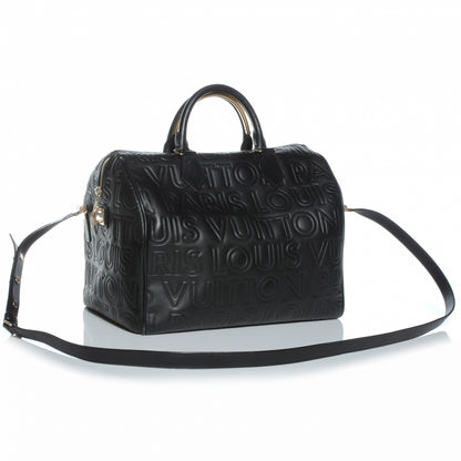 Louis Vuitton Calfskin Embossed Speedy Cube 30 Black 3 of 7