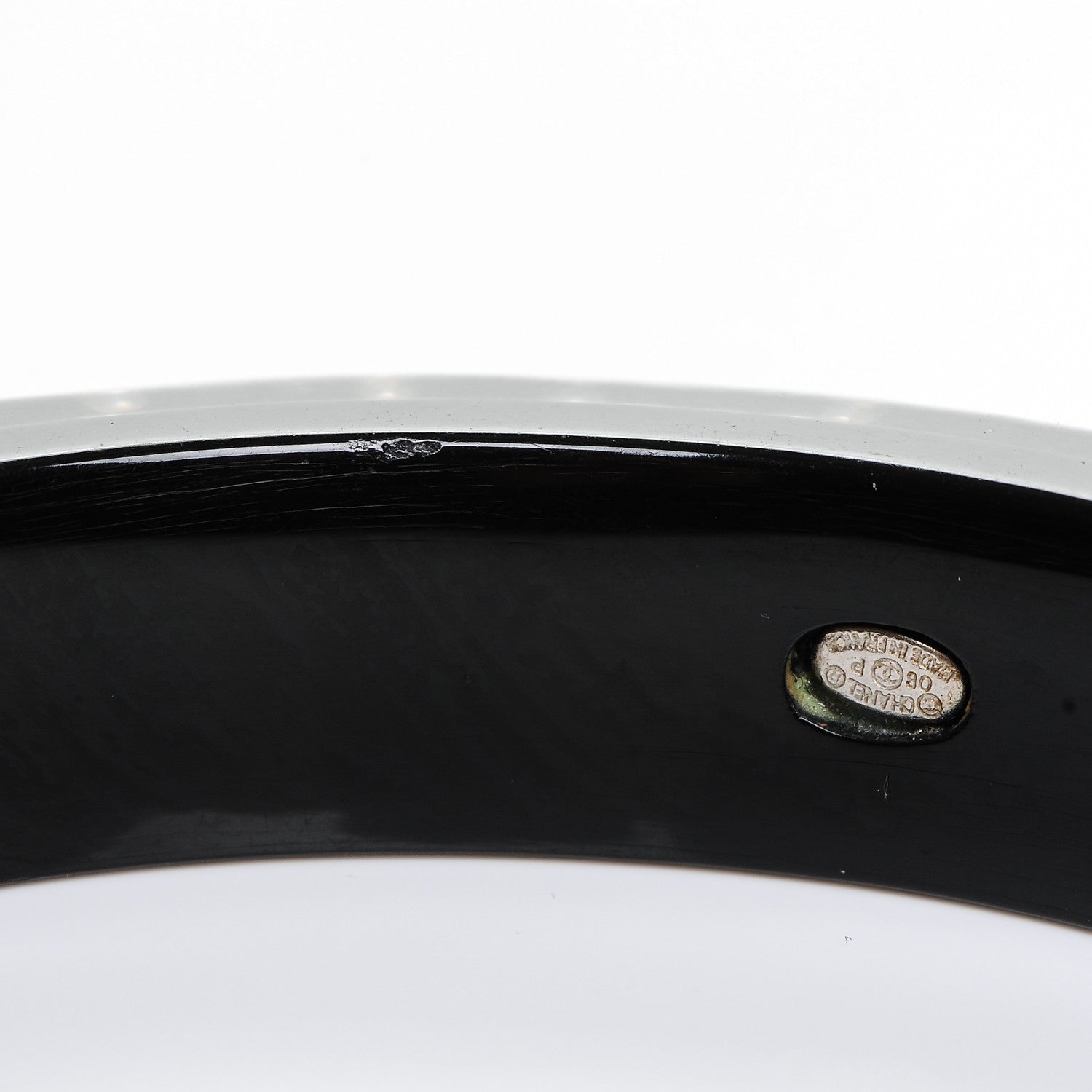 Chanel Resin Pearl Coco Bangle Black 5 of 5