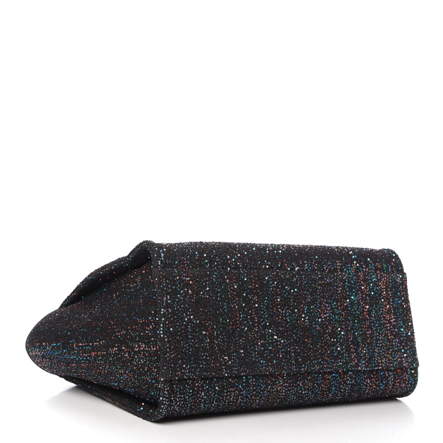 Calfskin Sequin Medium Deauville Tote Black