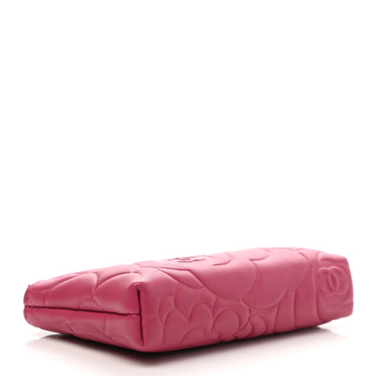 Chanel Lambskin Camellia Embossed Key Holder Case Fuchsia 4 of 8