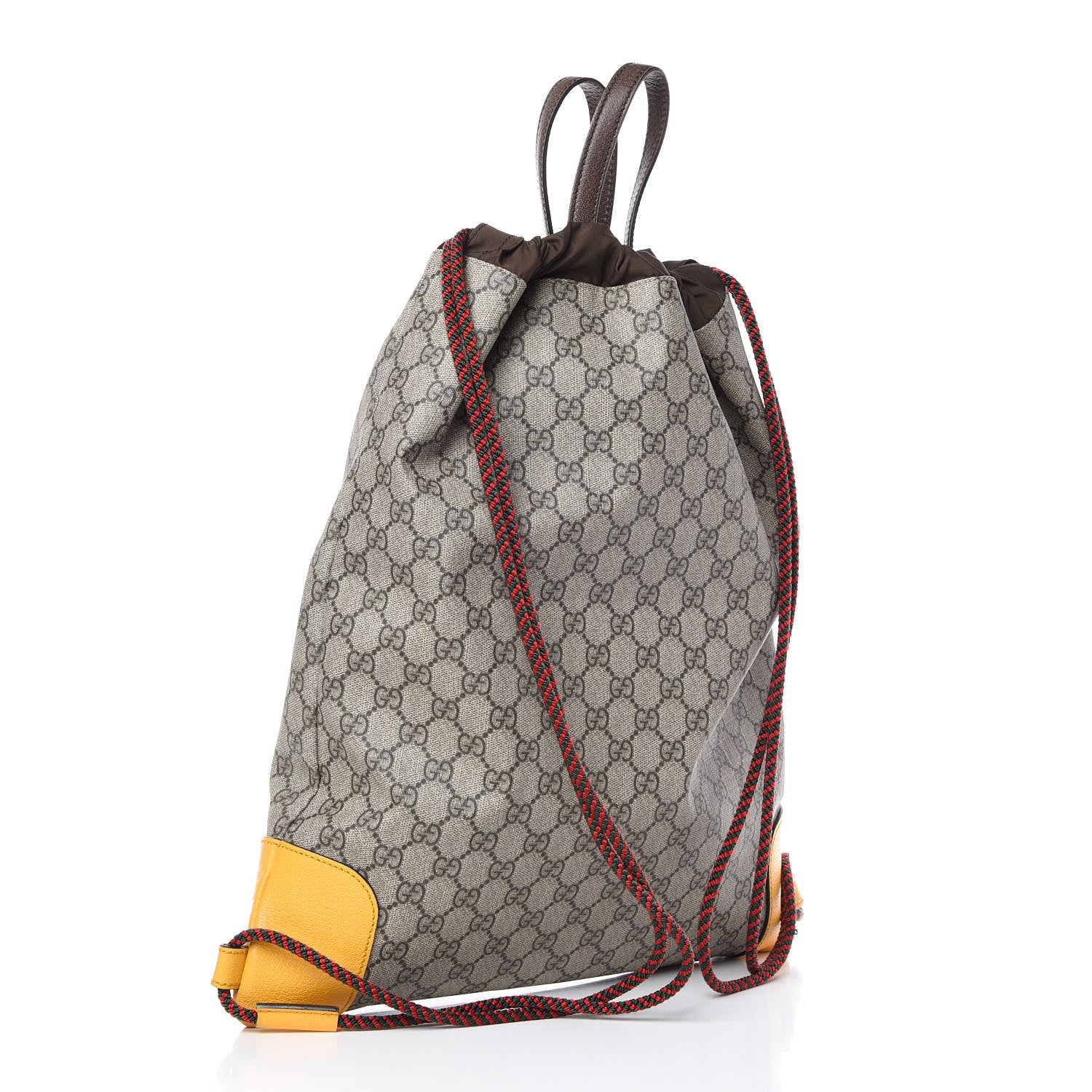 Gucci GG Supreme Monogram Neo Vintage Drawstring Backpack Beige New Acero Crop 3 of 12