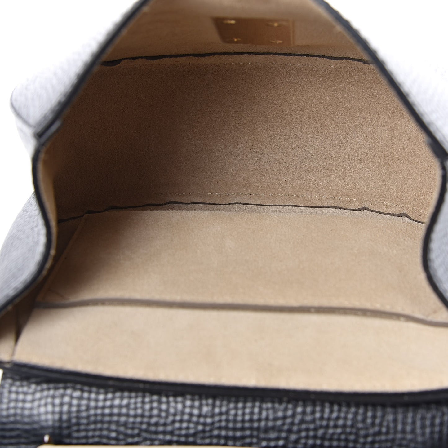 Grained Calfskin Lambskin Mini Bi-Color Drew Shoulder Bag Black Powder Beige
