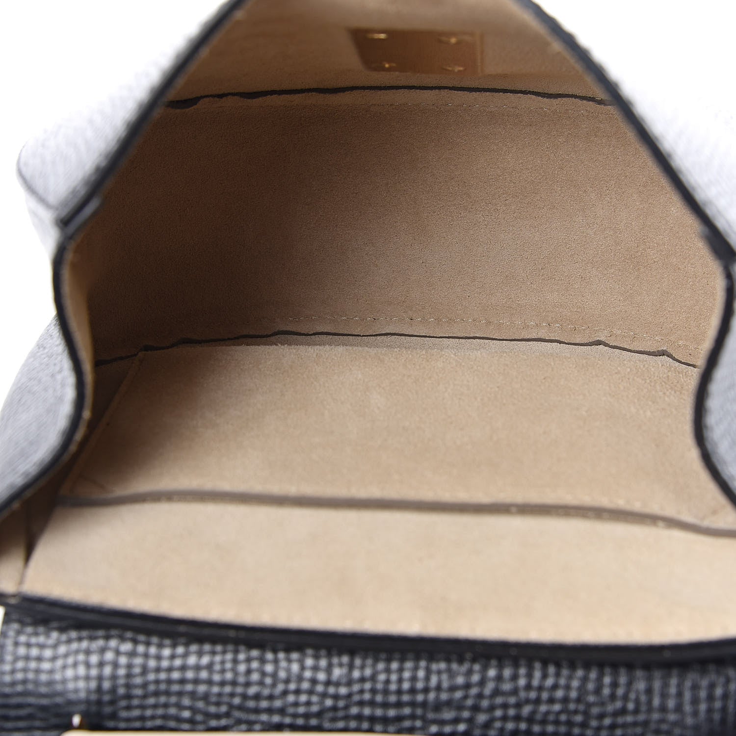 Chloe Grained Calfskin Lambskin Mini Bi-Color Drew Shoulder Bag Black Powder Beige 5 of 9