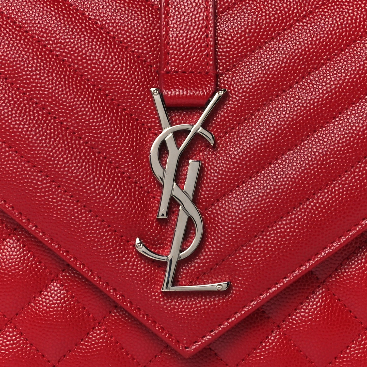 Grain De Poudre Textured Mixed Matelasse Triquilt Medium Monogram Satchel New Red