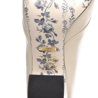 Gucci Malaga Kid GG Victoire 95mm Loafer Pumps 39.5 Vintage White 6 of 9
