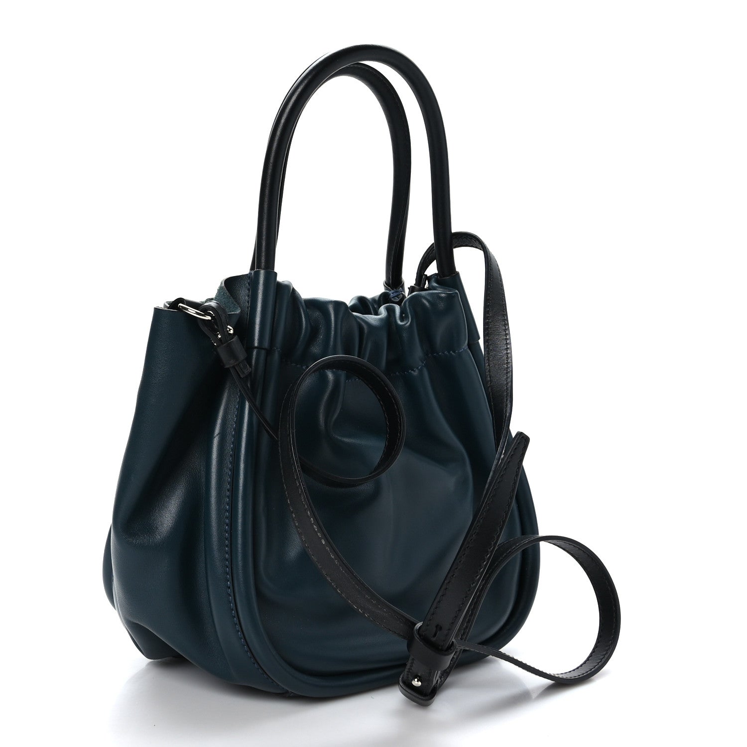 Proenza Schouler Calfskin Small Ruched Tote Navy 3 of 11