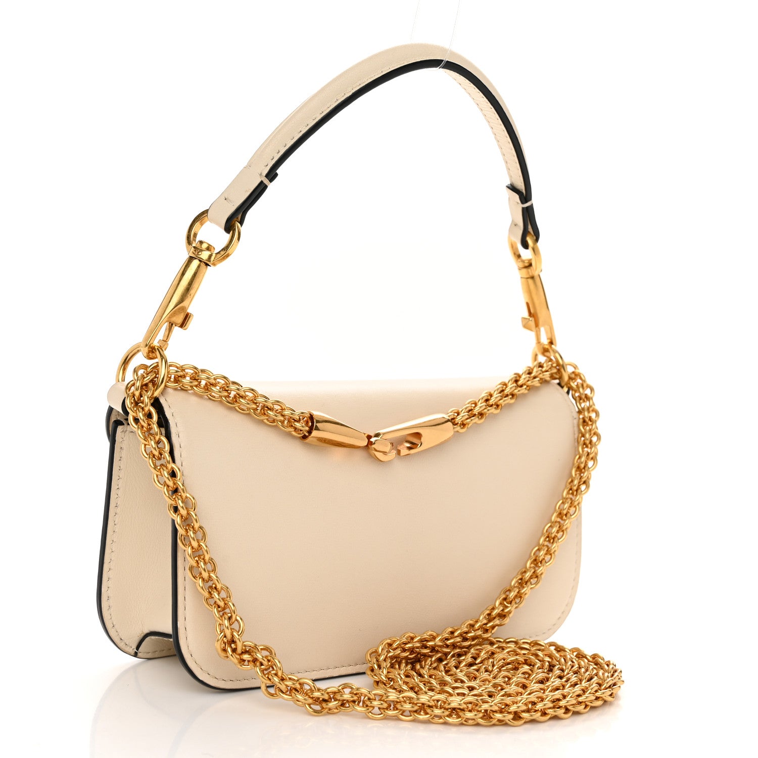 Valentino Garavani Calfskin Vlogo Small Loco Shoulder Bag Light Ivory 3 of 9