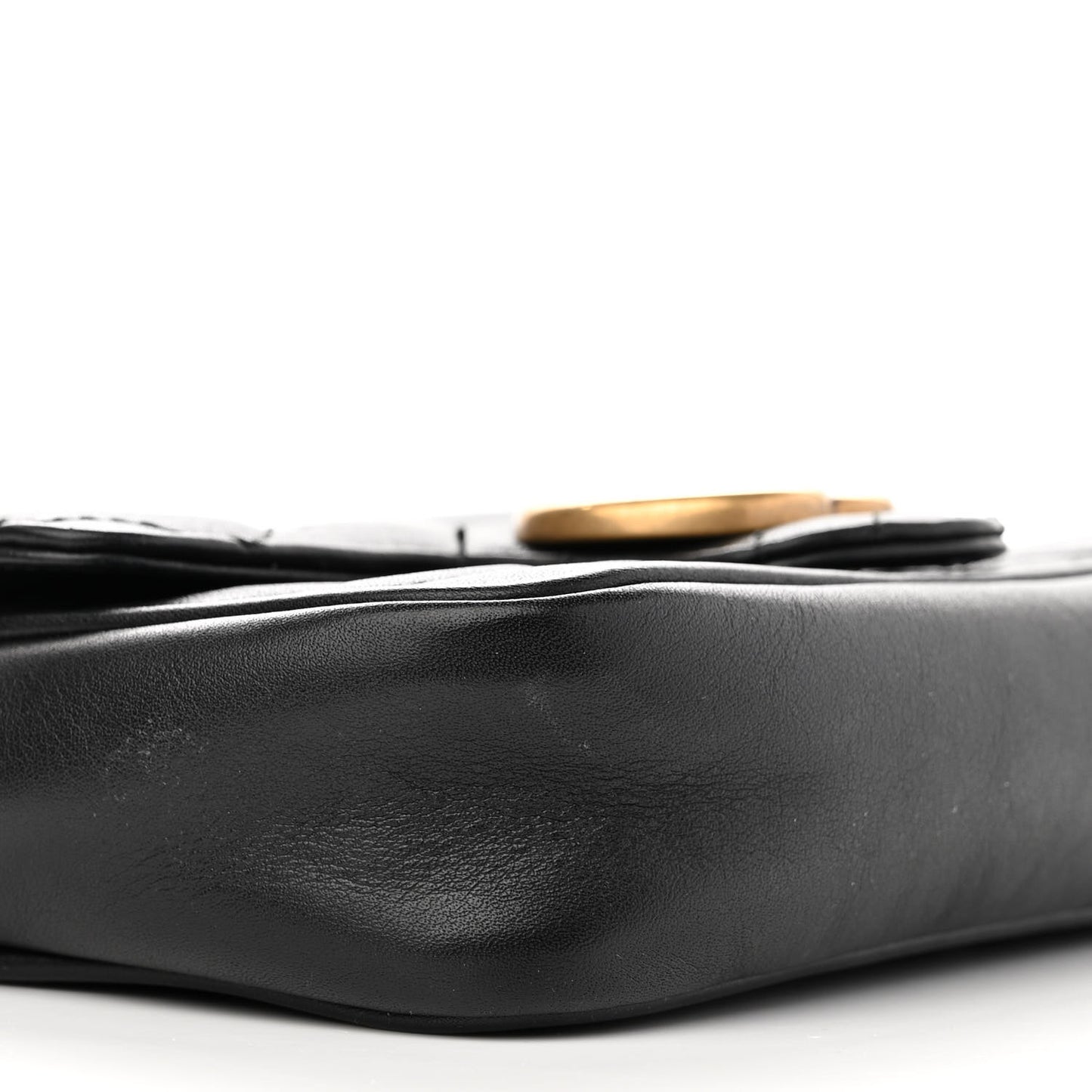 Calfskin Matelasse Super Mini GG Marmont Shoulder Bag Black