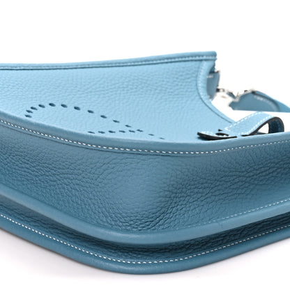 Hermes Taurillon Clemence Evelyne 23 Poche III New Blue Jean 9 of 10