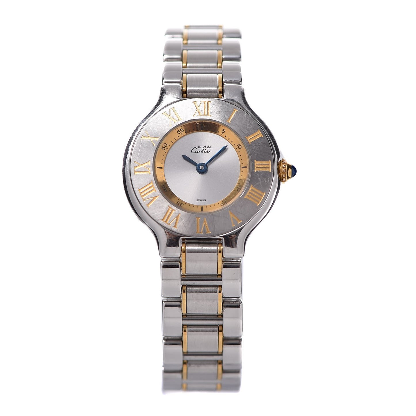 Stainless Steel 18K Yellow Gold 28mm Must De 21 Quartz Watch