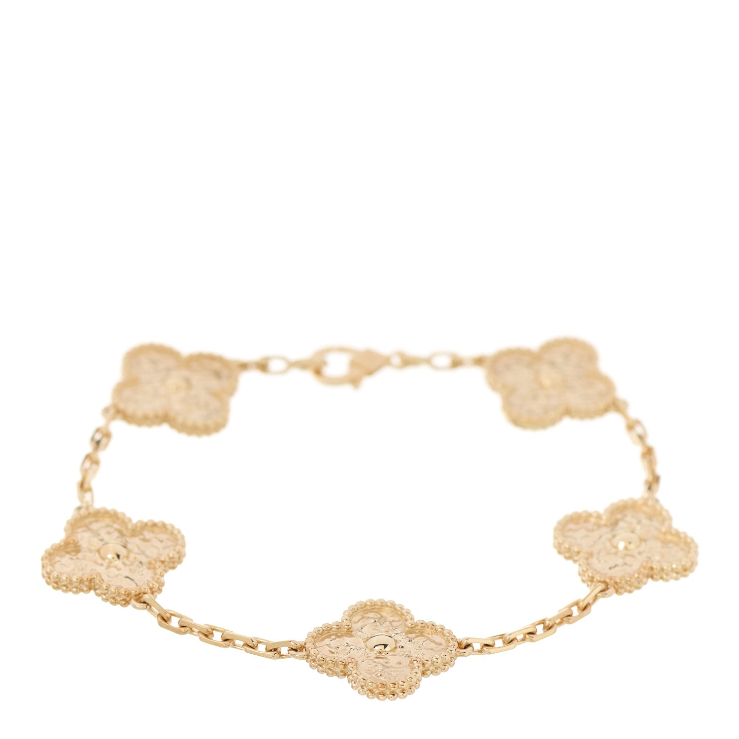 Van Cleef & Arpels 18K Yellow Gold 5 Motifs Vintage Alhambra Bracelet 1 of 4