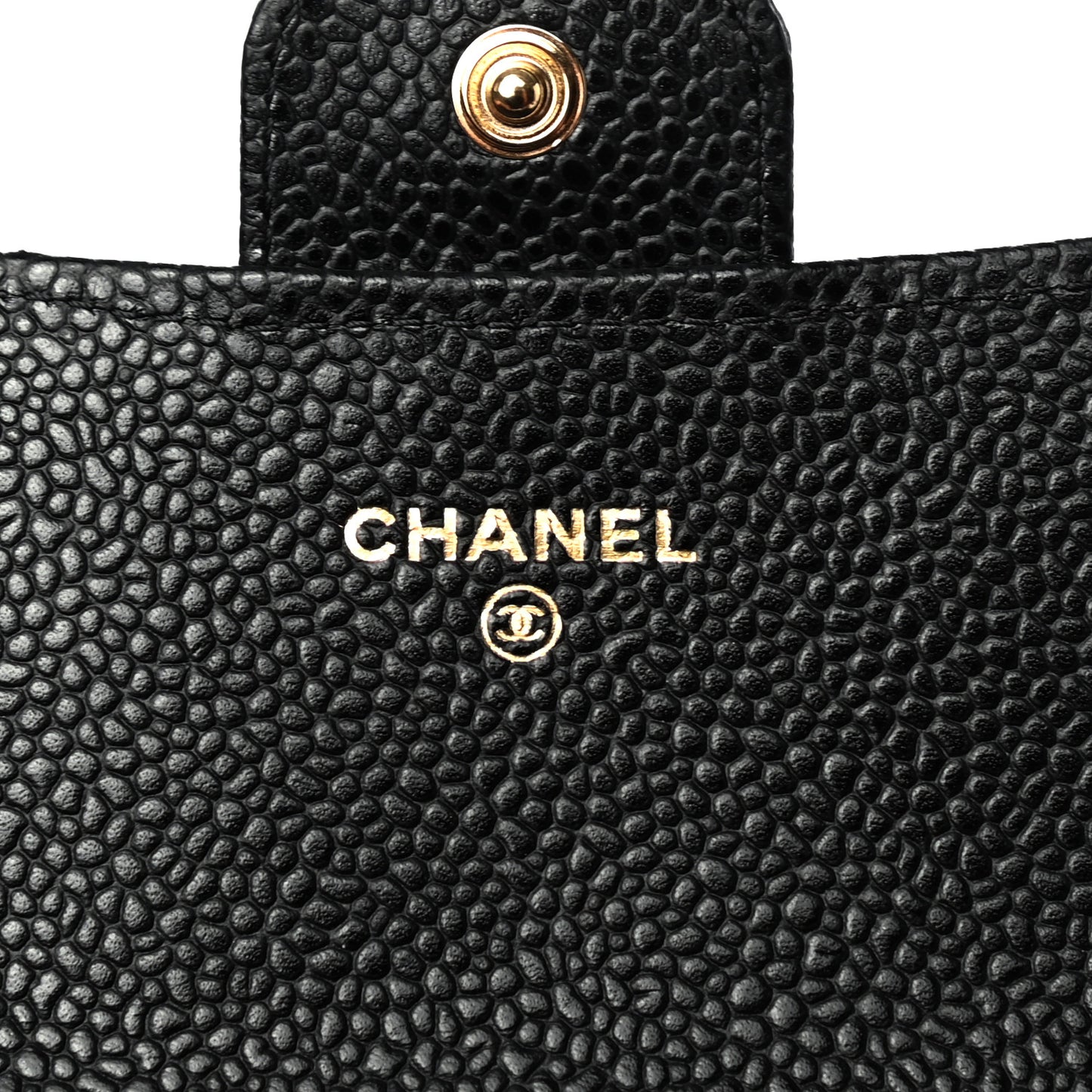 Caviar Quilted Large Gusset Flap Wallet Black