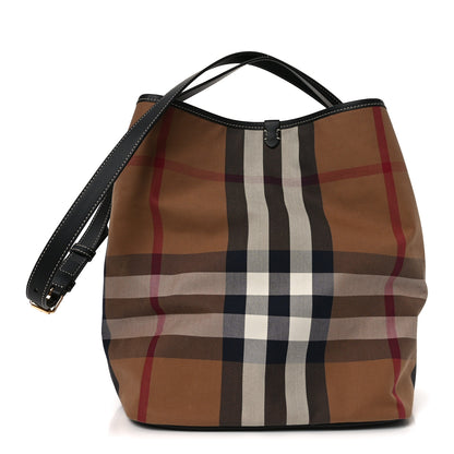 Burberry Giant Check Canvas Calfskin Ashby Bucket Bag Birch Brown 1 of 8