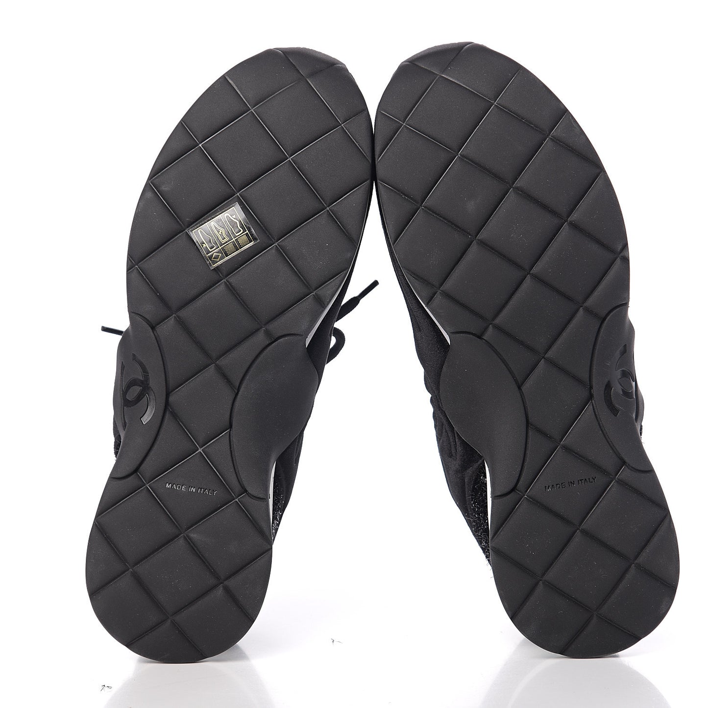 Stretched Fabric Velvet CC Womens Sneakers 40 Black