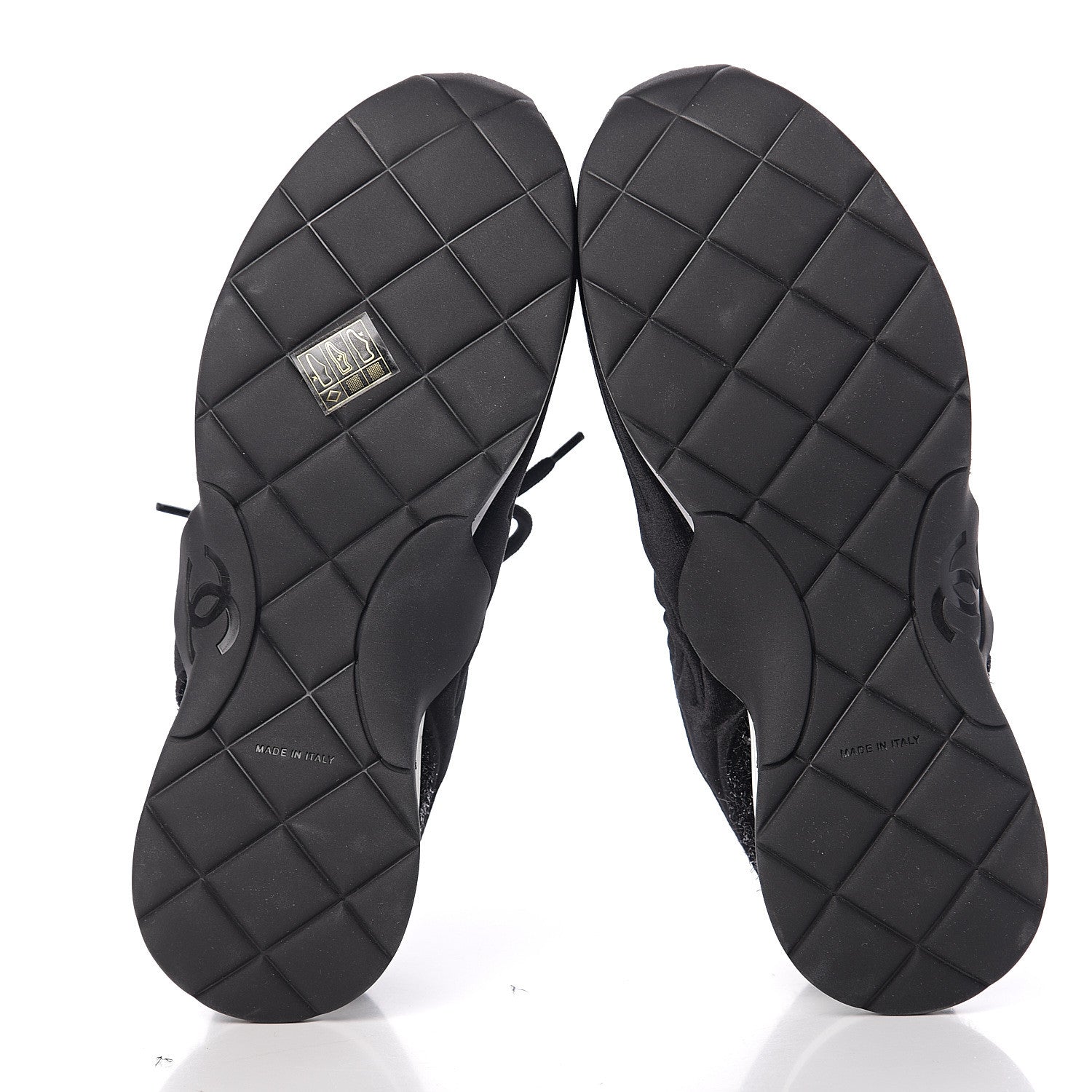 Chanel Stretched Fabric Velvet CC Womens Sneakers 40 Black 5 of 9