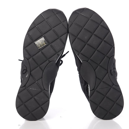Chanel Stretched Fabric Velvet CC Womens Sneakers 40 Black 5 of 9