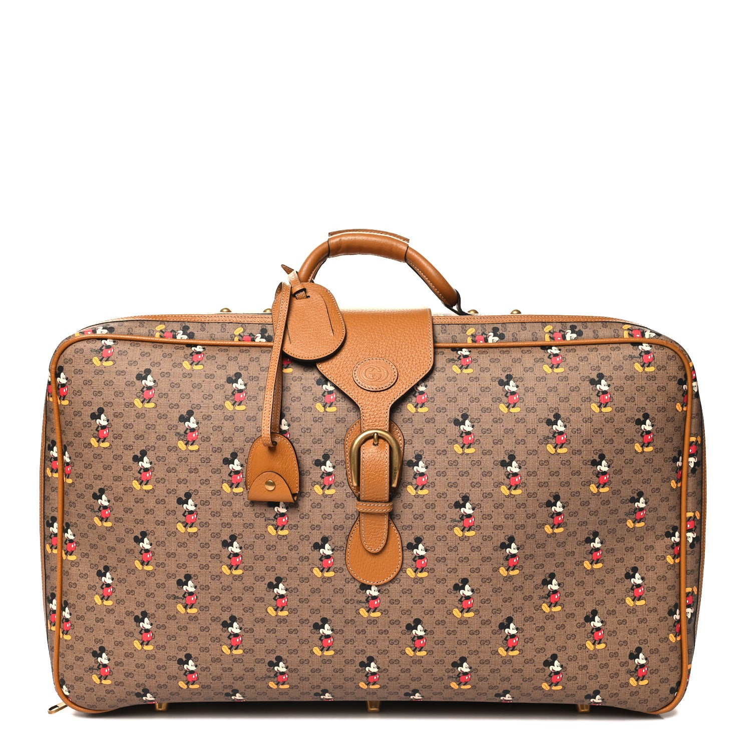 Gucci X DISNEY Mini Vintage GG Supreme Monogram Mickey Mouse Small Suitcase Beige Vintage Sun Oil 1 of 12