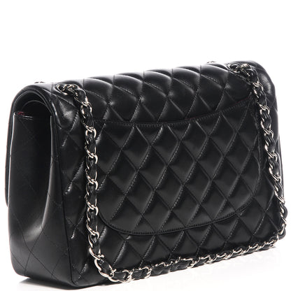 Chanel Lambskin Quilted Jumbo Double Flap Black 3 of 8