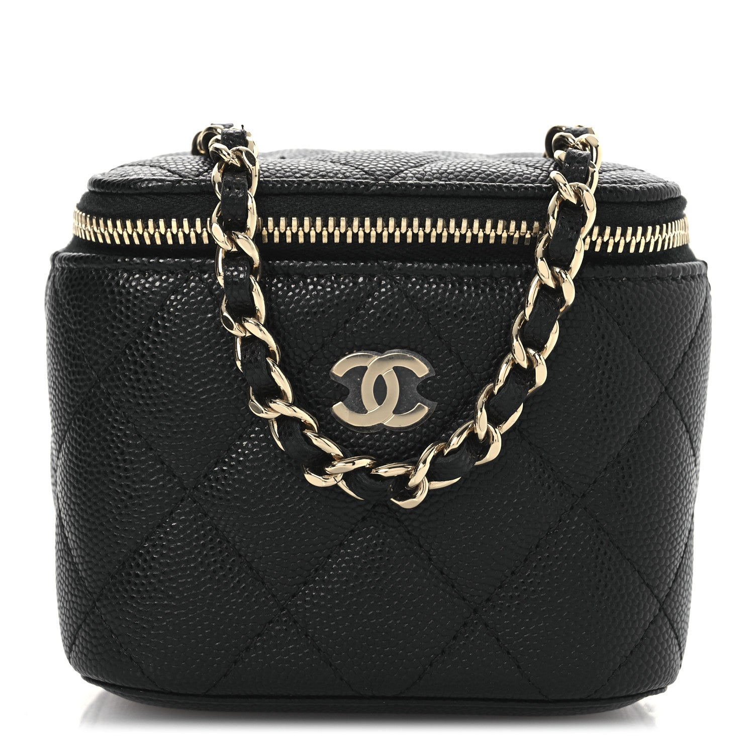 Chanel Caviar Quilted Mini Vanity Case With Chain Black 1 of 13