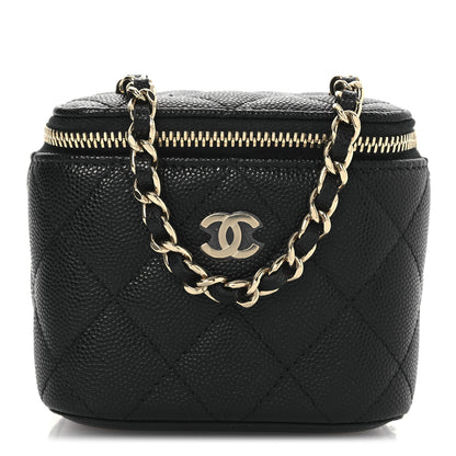 Chanel Caviar Quilted Mini Vanity Case With Chain Black 1 of 13