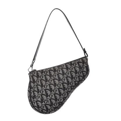 Christian Dior Monogram Mini Saddle Pochette Black 1 of 14